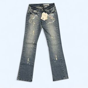 AKADEMIKS NWT Y2K DEADSTOCK Boot Cut Jeans with Embellishments